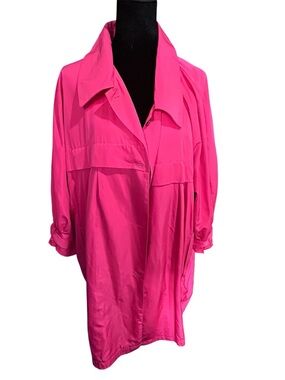 Oddi Lightweight Hot Pink Oversized Trench Coat Plus 3XL NWOT